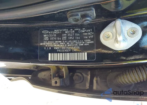 2016 Hyundai Accent Se из США, поврежденный, VIN KMHCT4AE3GU164556